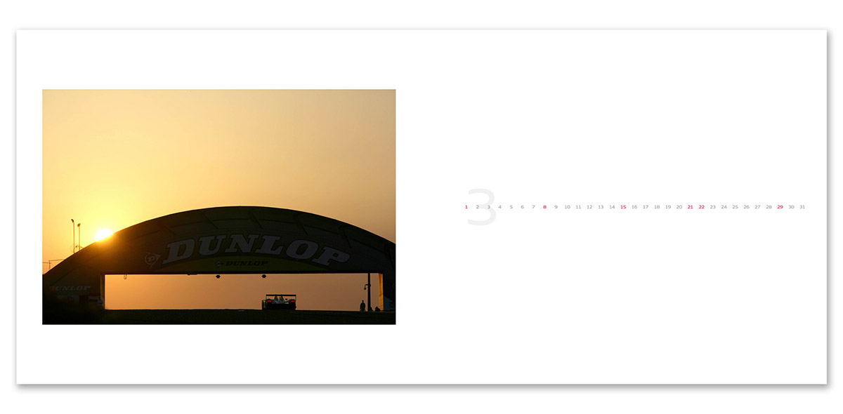 Audi Calendar Book アウディ カレンダー ブック 6色印刷によって再現された小林稔氏のル・マンの夕暮れ写真